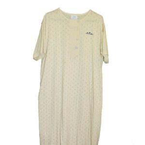 Women's Lingerie ALEPIN (Canada) Long Nightgown Yellow Blue Tulips Medium